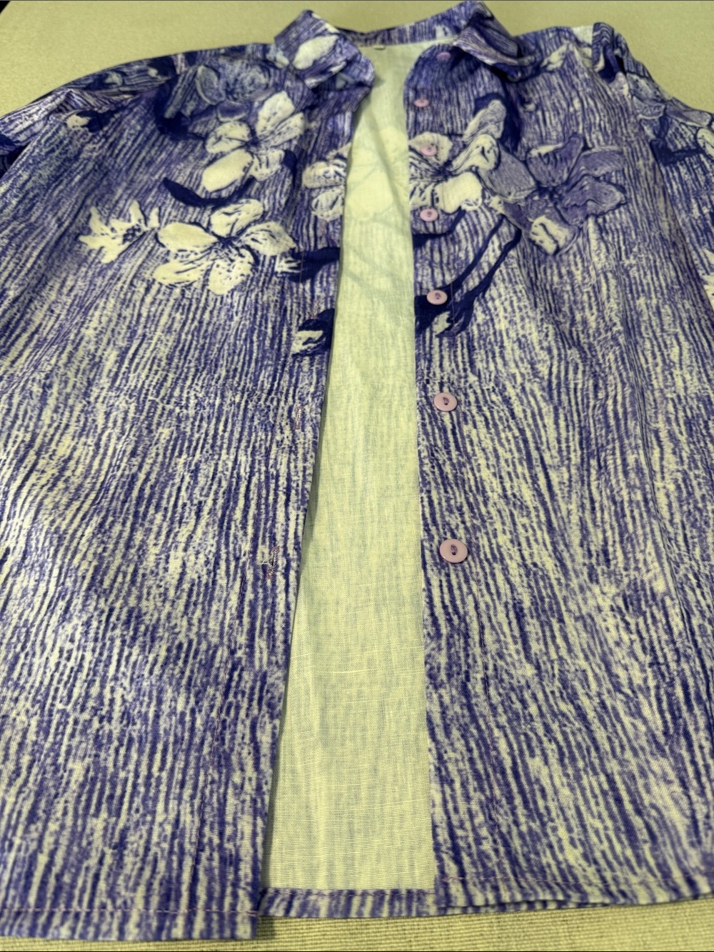 Women’s Purple Floral Button-Down shirt SZM - Picture 12 of 15